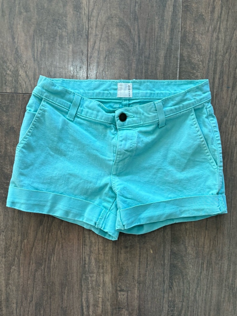Rich & Skinny Turquoise Roll-Hem Jean Shorts